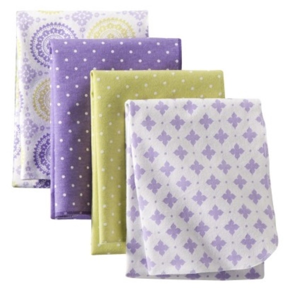 purple receiving blankets